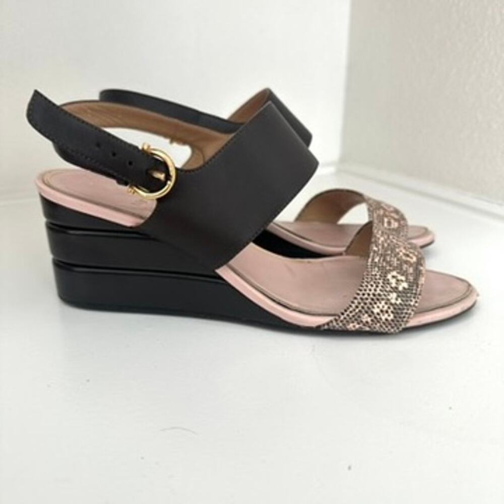 My Ferragamo Sandals Black Leather Python Print S… - image 2